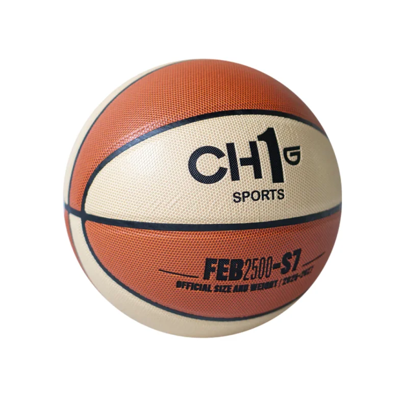 PELOTA DE BÁSQUET CH1 PROFESIONAL FEB 2500 S7 PU LAMINADO FEBAMBA NAR/CREMA