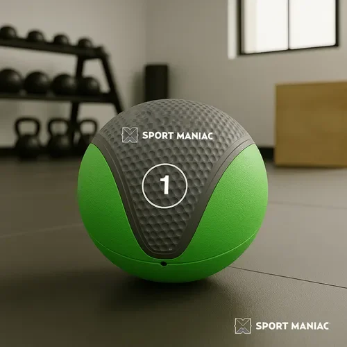 PELOTA MEDICINE BALL C/PIQUE x 1 KG. CAUCHO VERDE (PT)