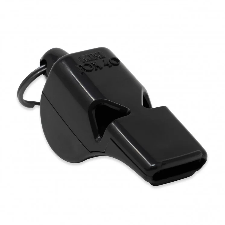 SILBATO PLÁSTICO NEGRO STRIKER TIPO FOX (con cordón) (607)