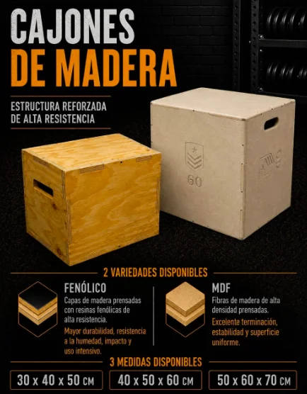 CAJON DE SALTO PLIOMÉTRICO 3 EN 1 MDF 50/60/75cm (BIG C)