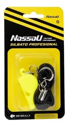SILBATO NASSAU PROFESIONAL NEGRO - AMARILLO (SIN BOLILLA)