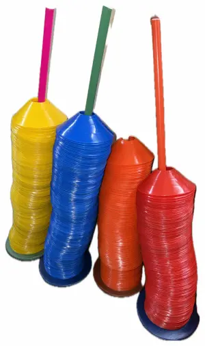 CONO PVC x 5 CM (TORTUGA) FLEXIBLE (amarillo-azul-rojo-naranja) D